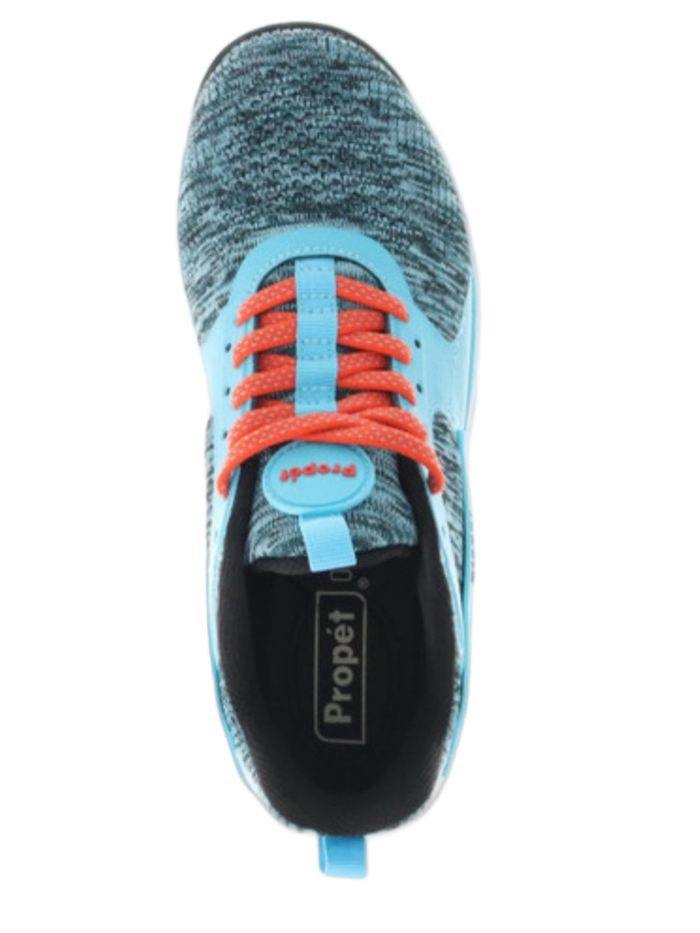 Propet Ortholite Hiking Aqua Knit Sneaker with Coral Laces size 10 GUC